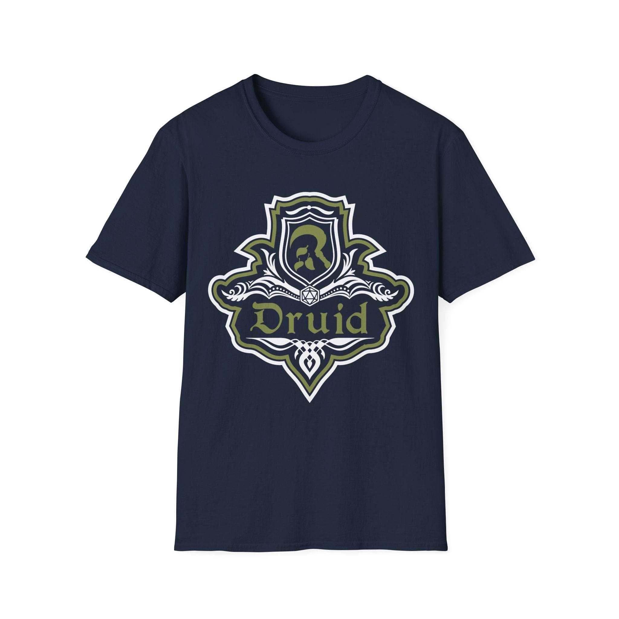 D&D Druid Class Fancy Emblem T-Shirt - Navy / S