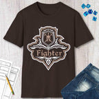 D&D Fighter Class Fancy Emblem T-Shirt - Dark Chocolate / S