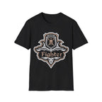 D&D Fighter Class Fancy Emblem T-Shirt - Black / S