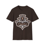 D&D Fighter Class Fancy Emblem T-Shirt - Dark Chocolate / S