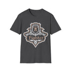 D&D Fighter Class Fancy Emblem T-Shirt - Dark Heather / S