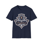 D&D Fighter Class Fancy Emblem T-Shirt - Navy / S