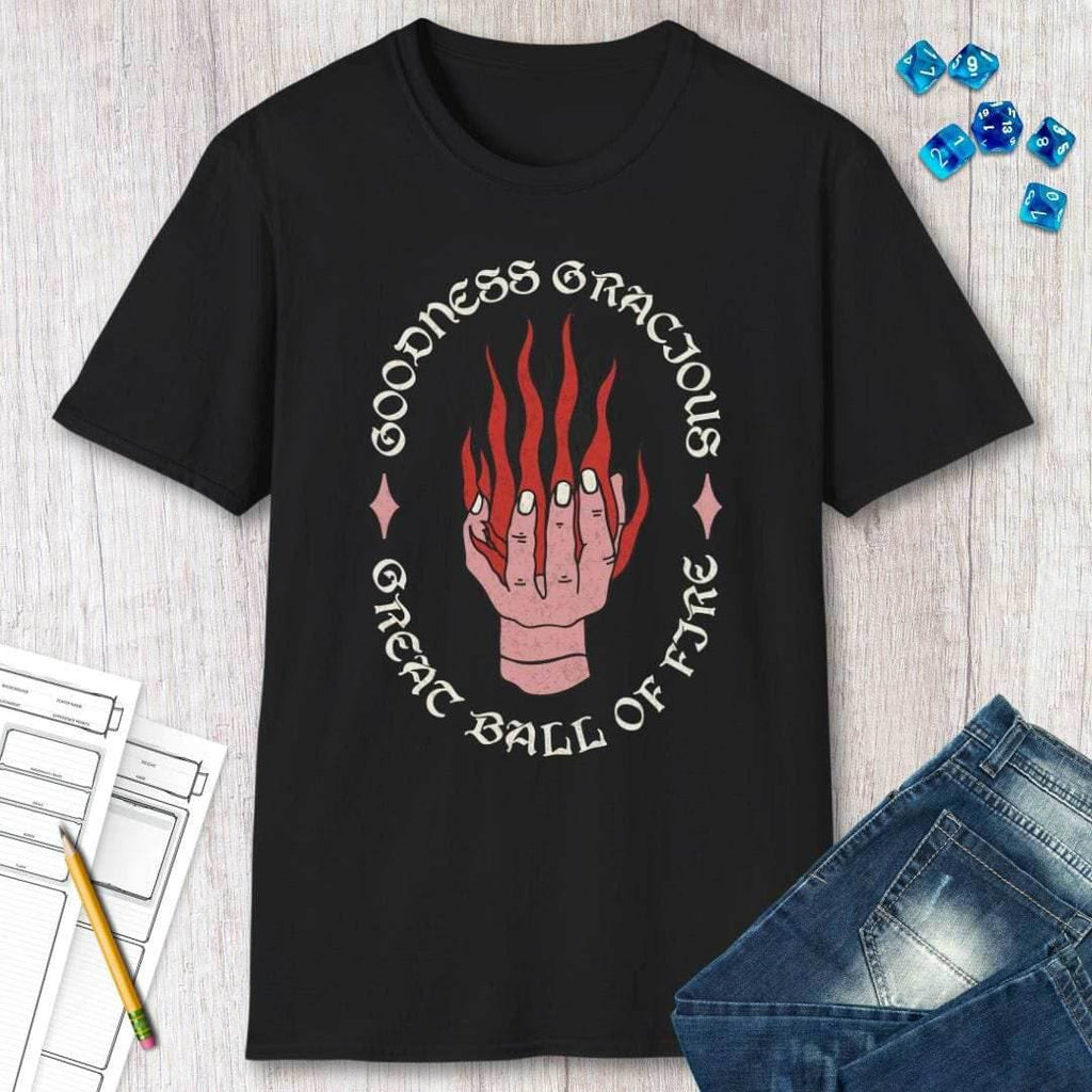 D&D Fireball Spell Shirt - Navy / S