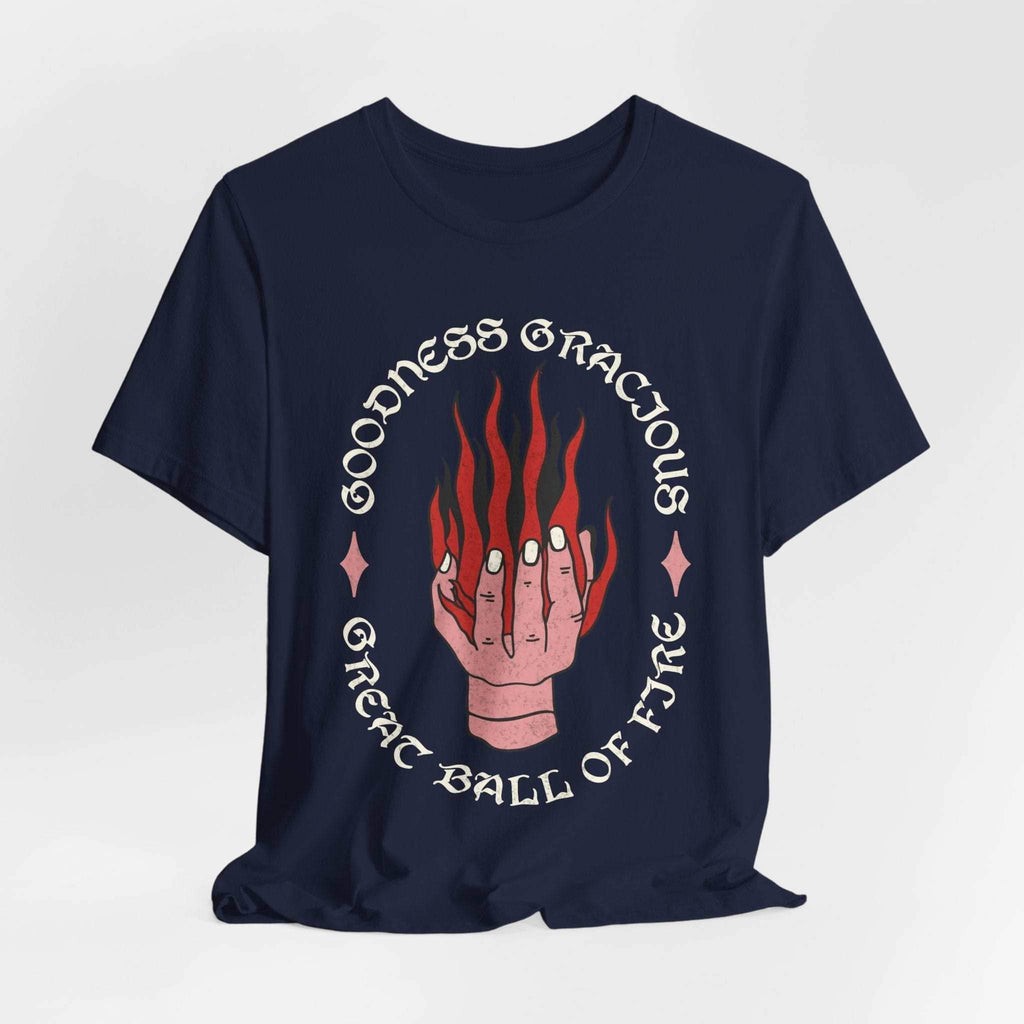 D&D Fireball Spell Shirt - Navy / S
