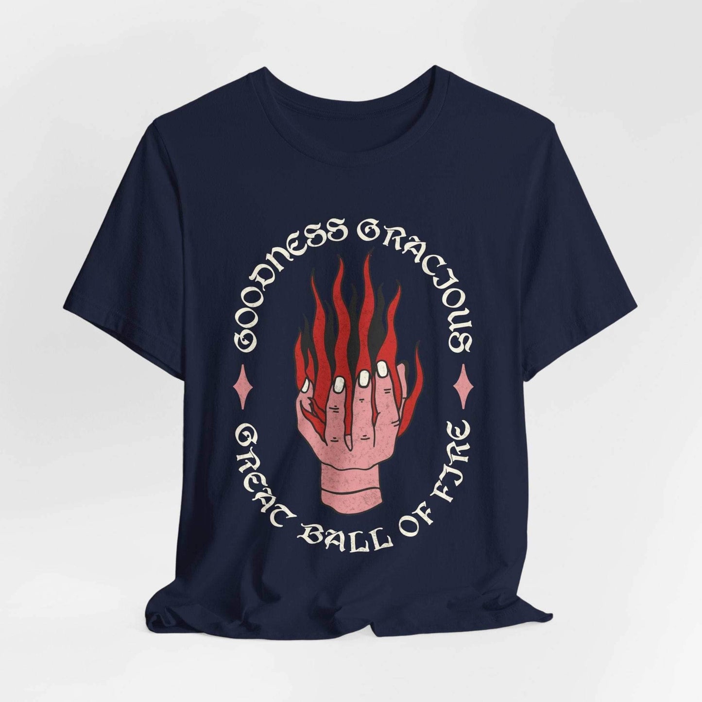 D&D Fireball Spell Shirt - Navy / S