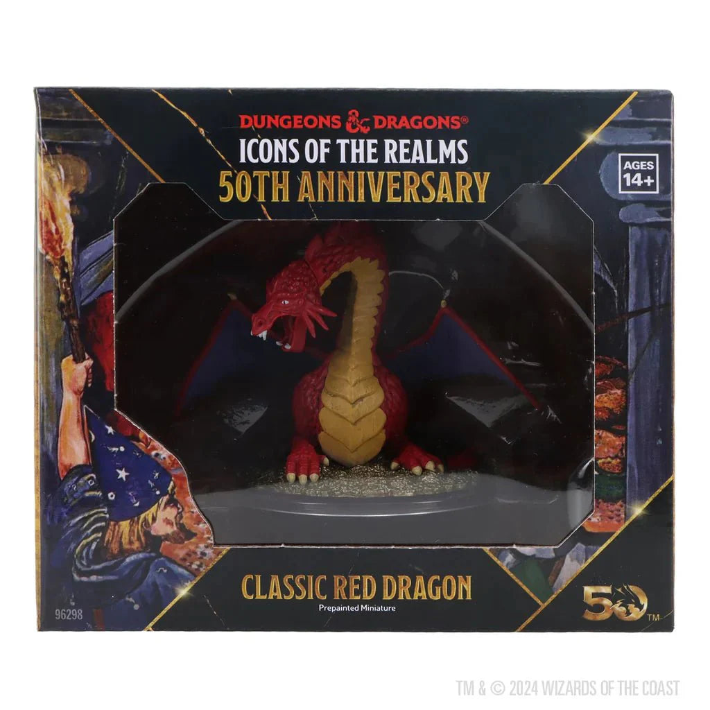 D&D Icons of the Realms 50th Anniversary Classic Red Dragon Boxed Miniature