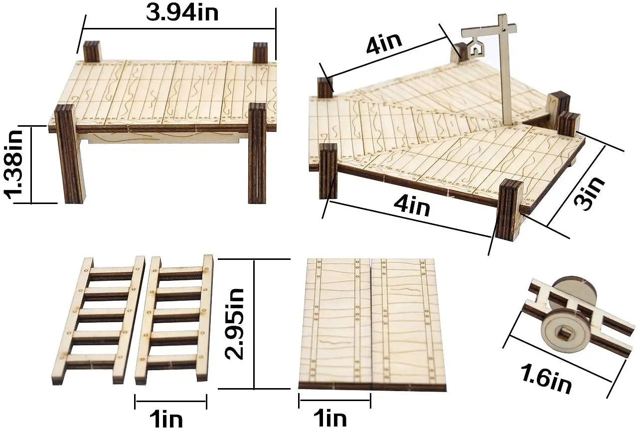 D&D Modular Bridge, Dock  Wood Laser Cut Dungeon Terrain