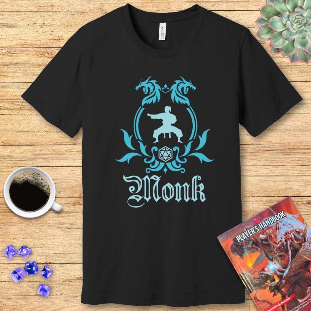 D&D Monk Class Emblem T-Shirt - Navy / S