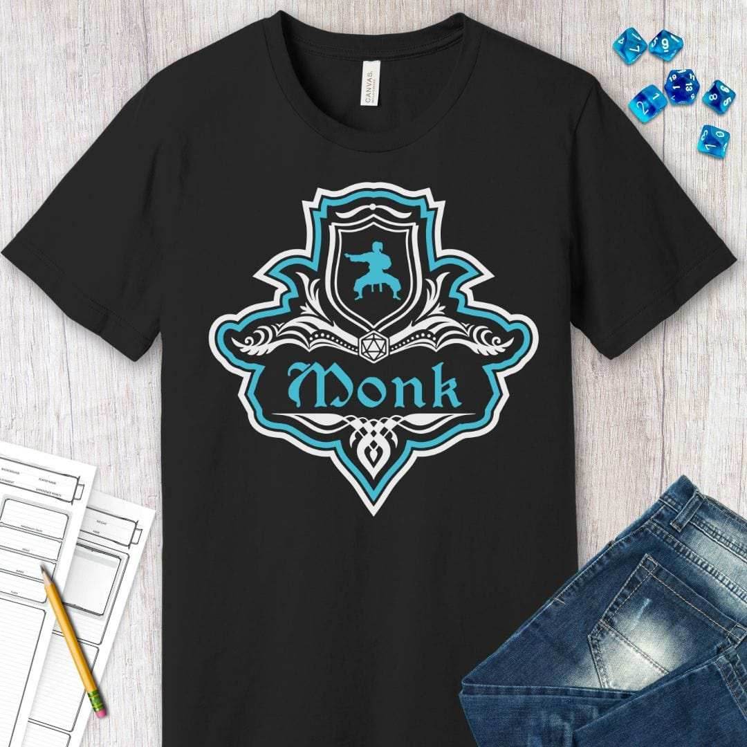 D&D Monk Fancy Emblem T-Shirt - Navy / S