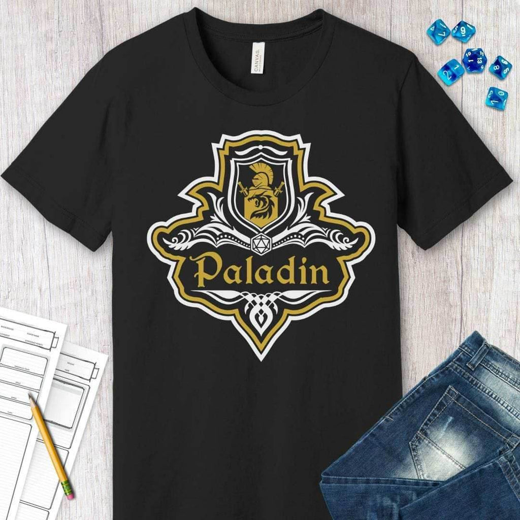 D&D Paladin Class Fancy Emblem T-Shirt - Navy / S