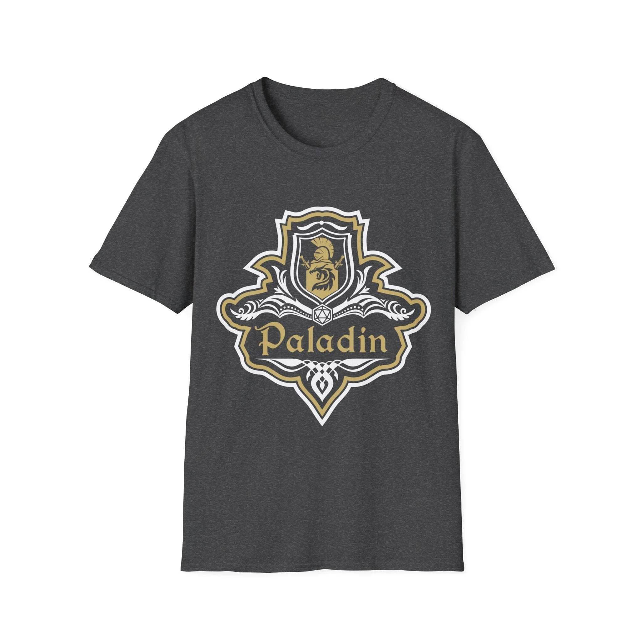D&D Paladin Class Fancy Emblem T-Shirt - Dark Heather / S