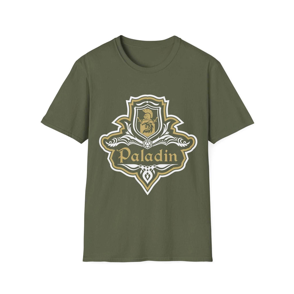 D&D Paladin Class Fancy Emblem T-Shirt - Military Green / S