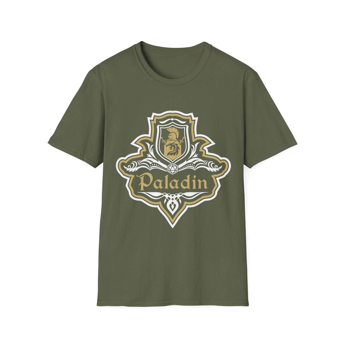 D&D Paladin Class Fancy Emblem T-Shirt - Military Green / S