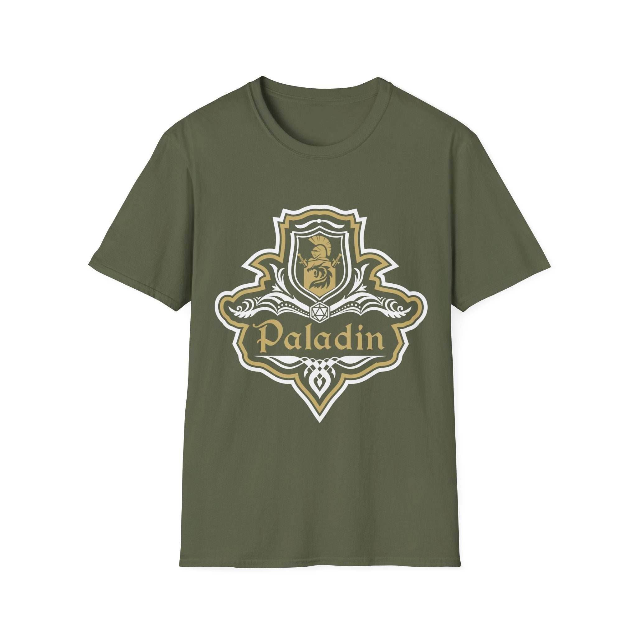 D&D Paladin Class Fancy Emblem T-Shirt - Military Green / S