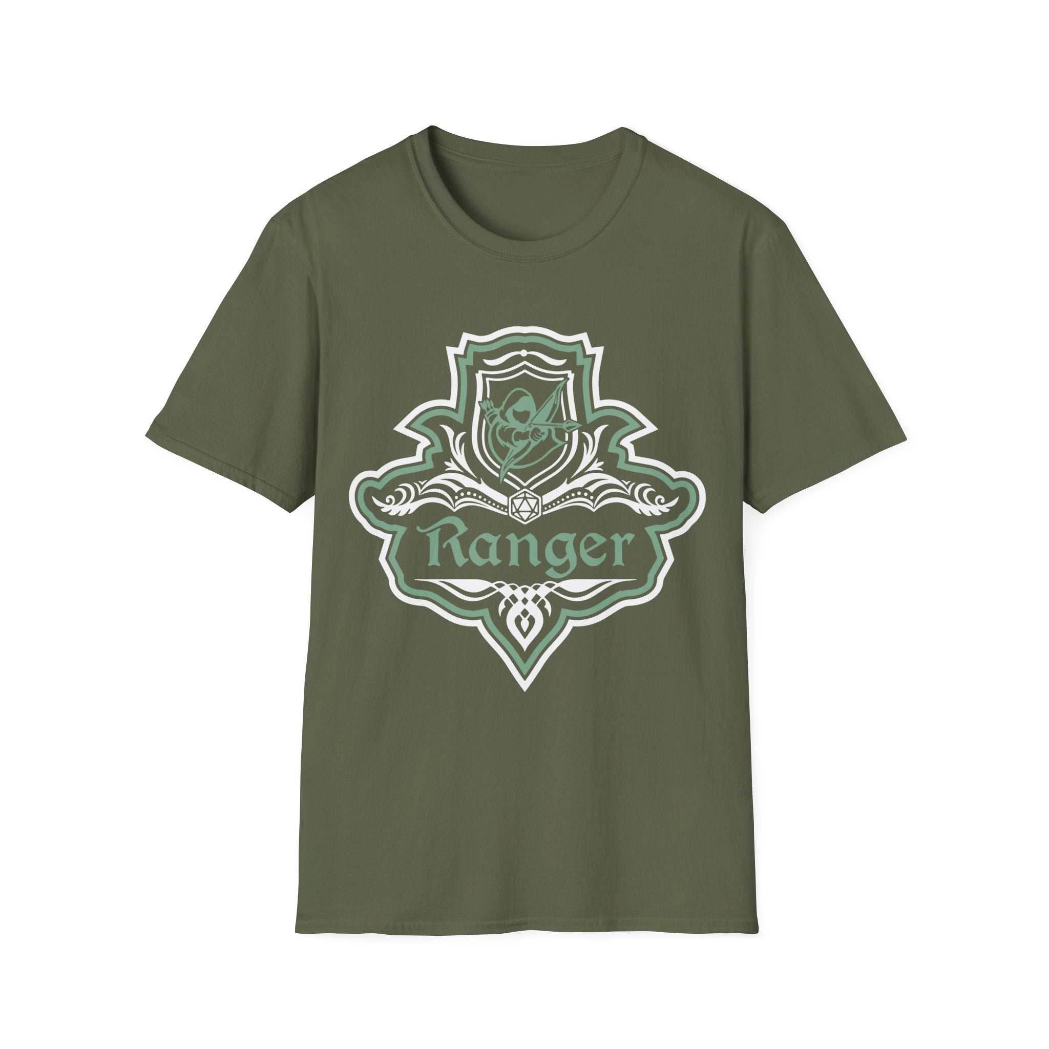 D&D Ranger Class Fancy Emblem Shirt - Military Green / S