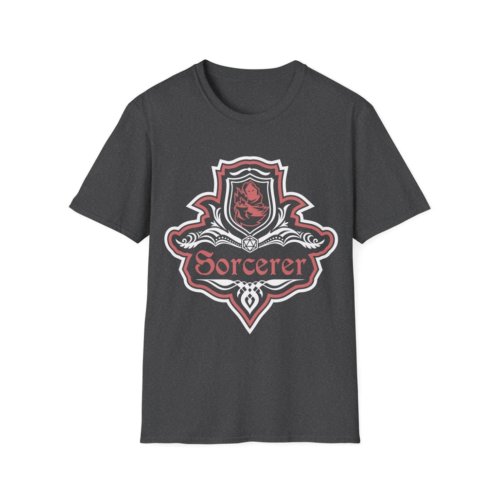 D&D Sorcerer Class Fancy Emblem T-Shirt - Dark Heather / S