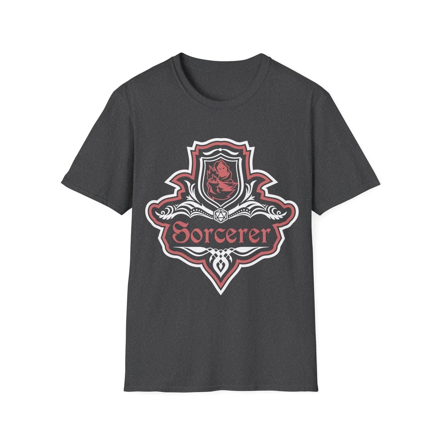 D&D Sorcerer Class Fancy Emblem T-Shirt - Dark Heather / S
