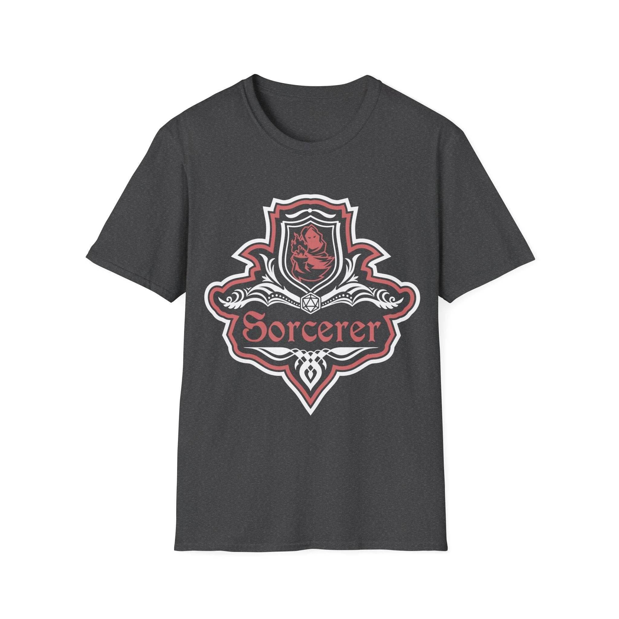 D&D Sorcerer Class Fancy Emblem T-Shirt - Dark Heather / S