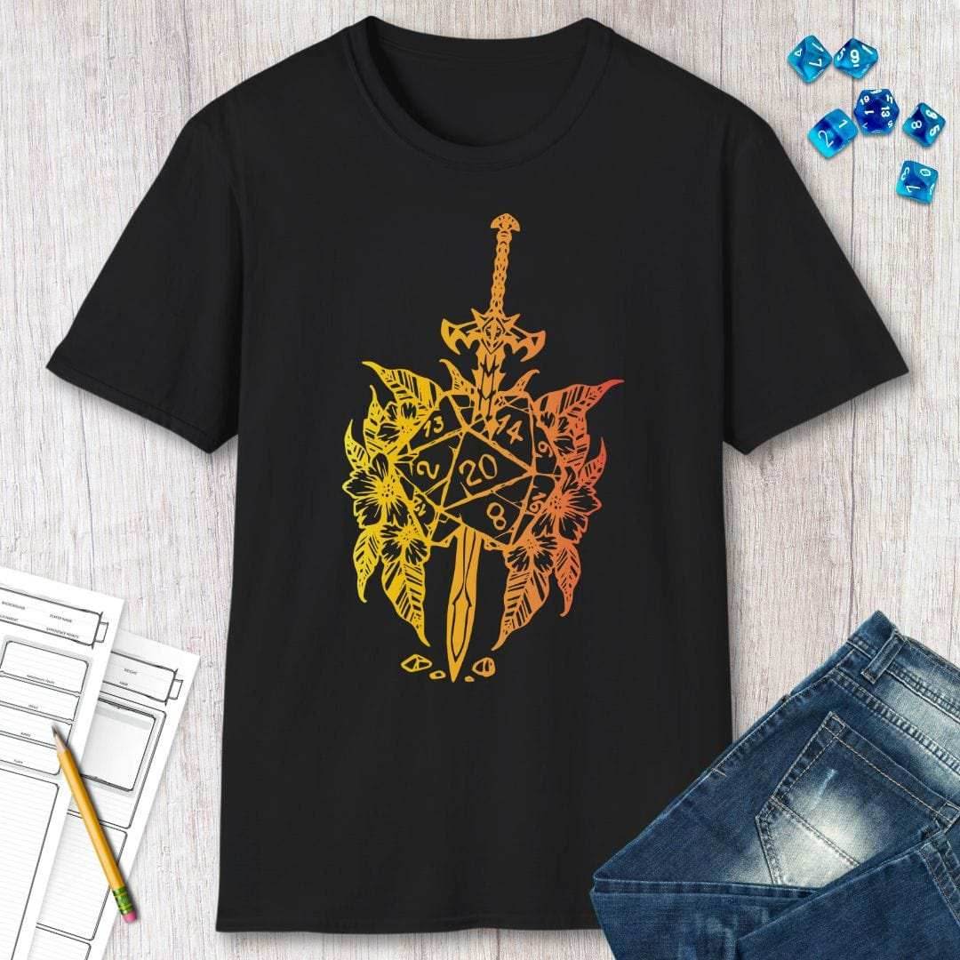 D&D Sword D20 T-shirt - Black / S