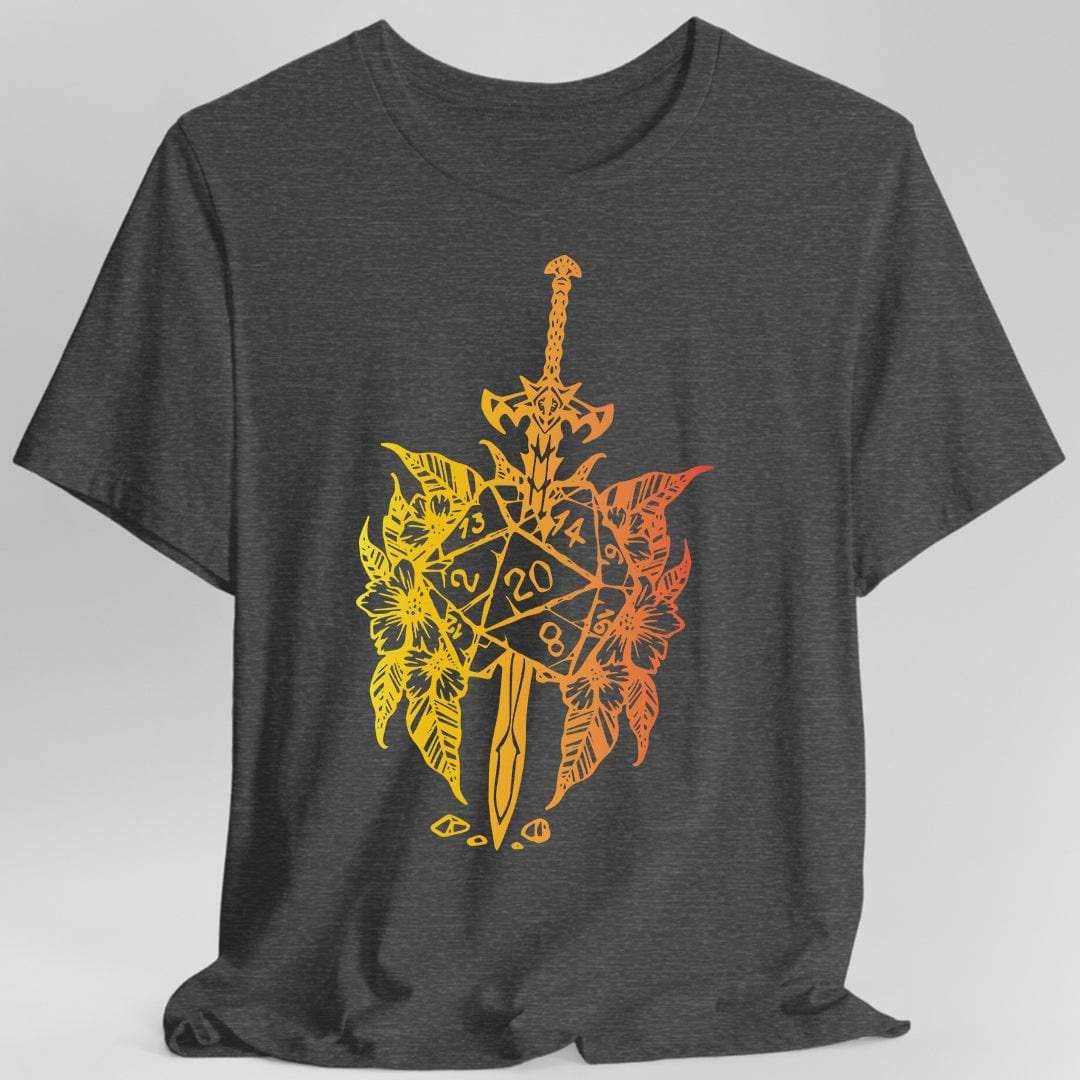 D&D Sword D20 T-shirt - Dark Heather / S
