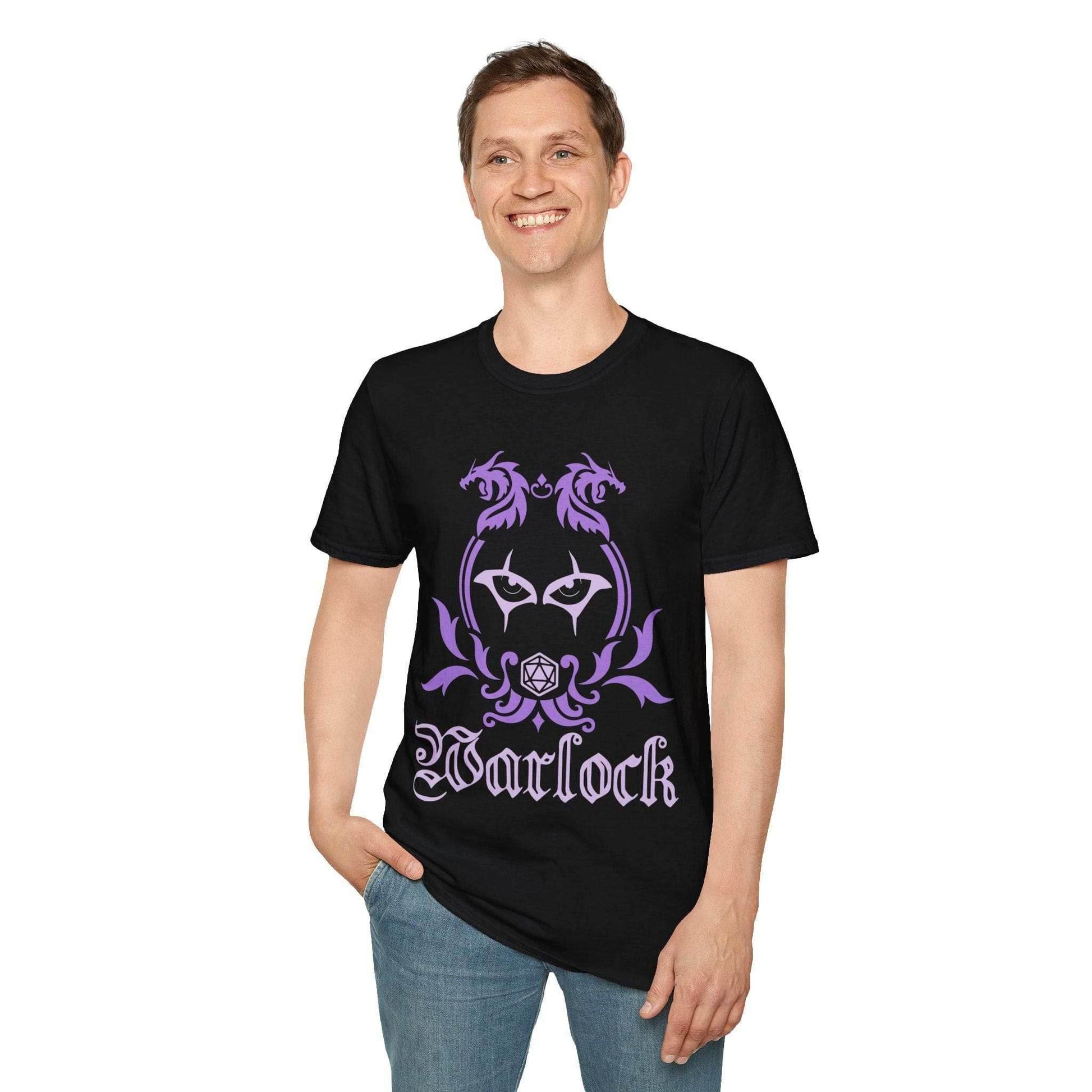 D&D Warlock Class Emblem T-Shirt - Navy / S