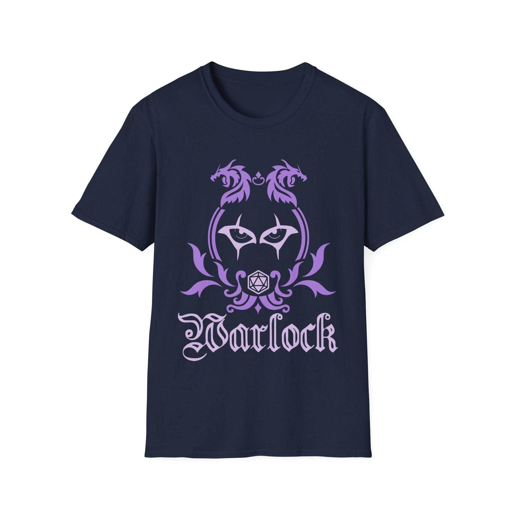 D&D Warlock Class Emblem T-Shirt - Navy / S