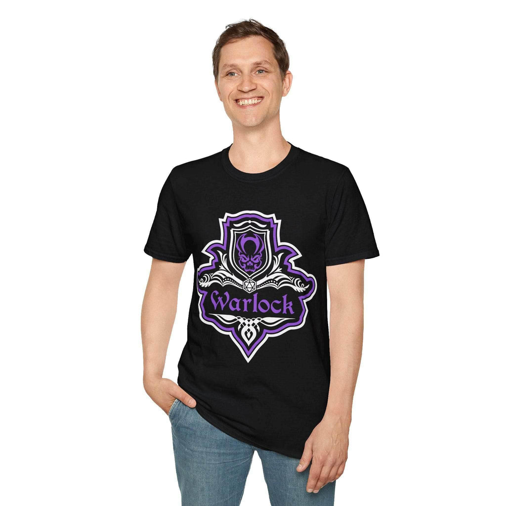 D&D Warlock Class Fancy Emblem T-Shirt - Navy / S