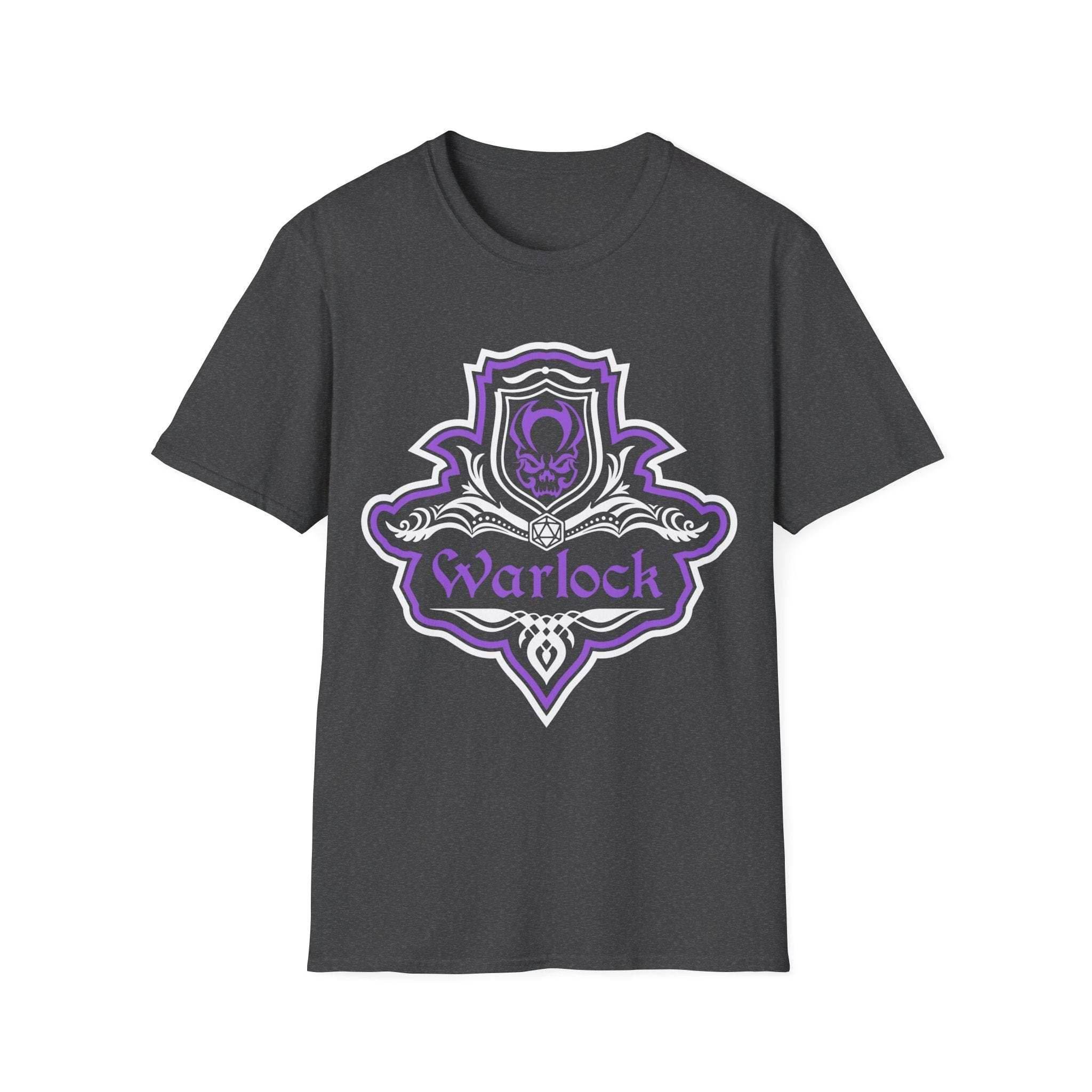 D&D Warlock Class Fancy Emblem T-Shirt - Dark Heather / S