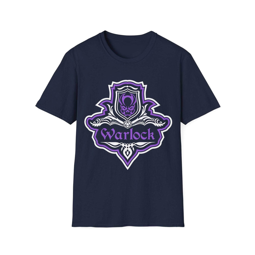D&D Warlock Class Fancy Emblem T-Shirt - Navy / S
