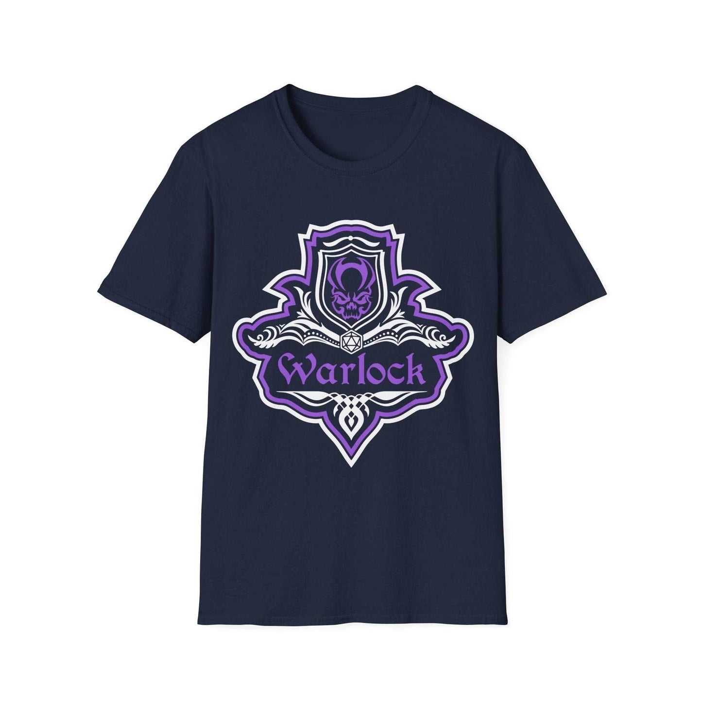 D&D Warlock Class Fancy Emblem T-Shirt - Navy / S