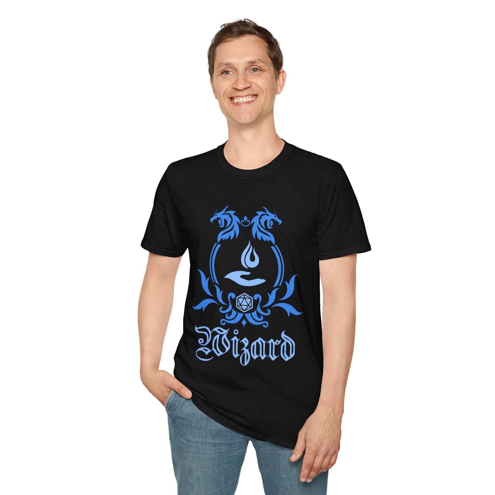 D&D Wizard Class Emblem T-Shirt - Navy / S