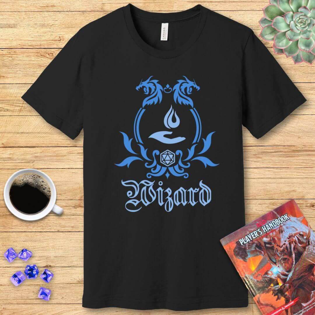 D&D Wizard Class Emblem T-Shirt - Navy / S