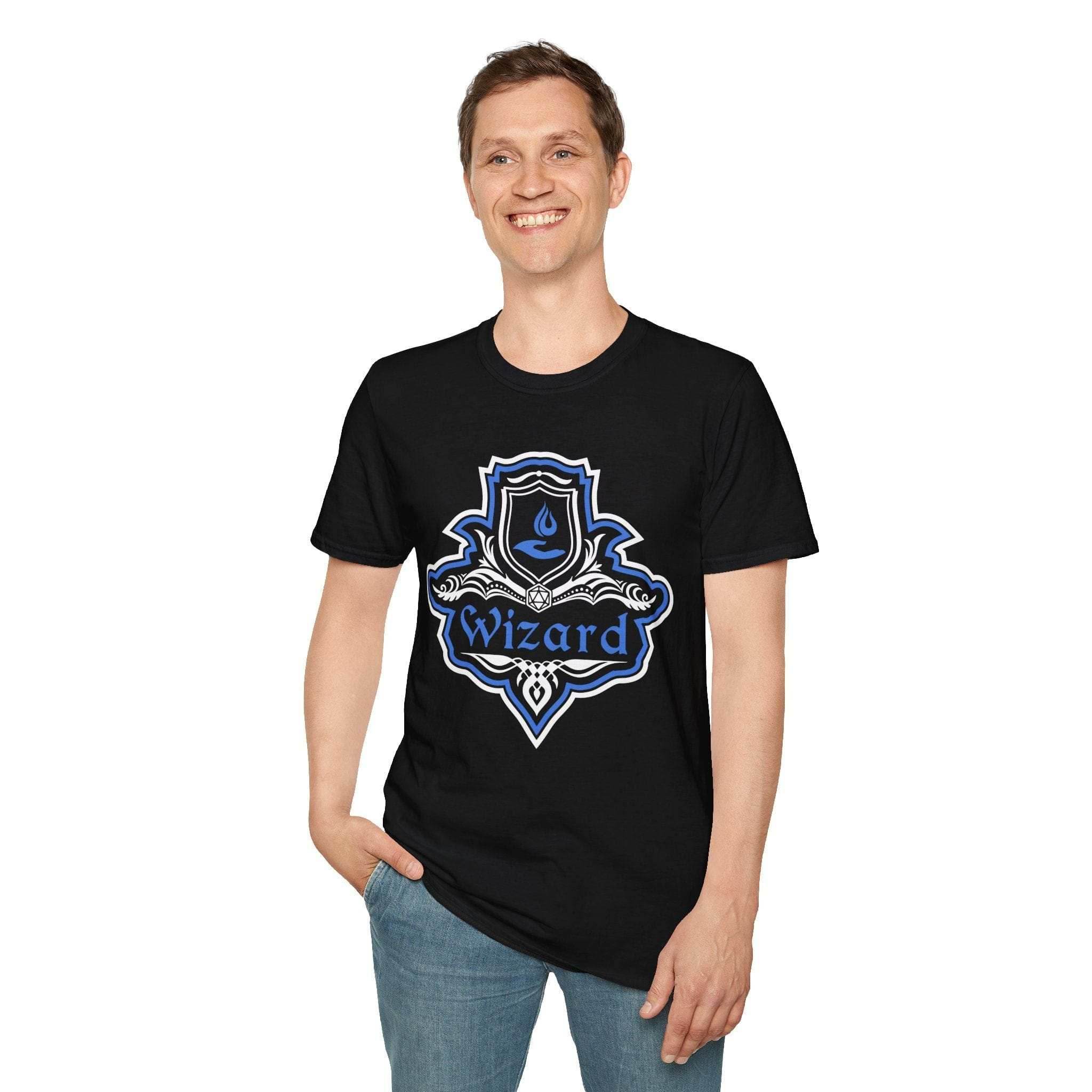 D&D Wizard Class Fancy Emblem T-Shirt - Navy / S