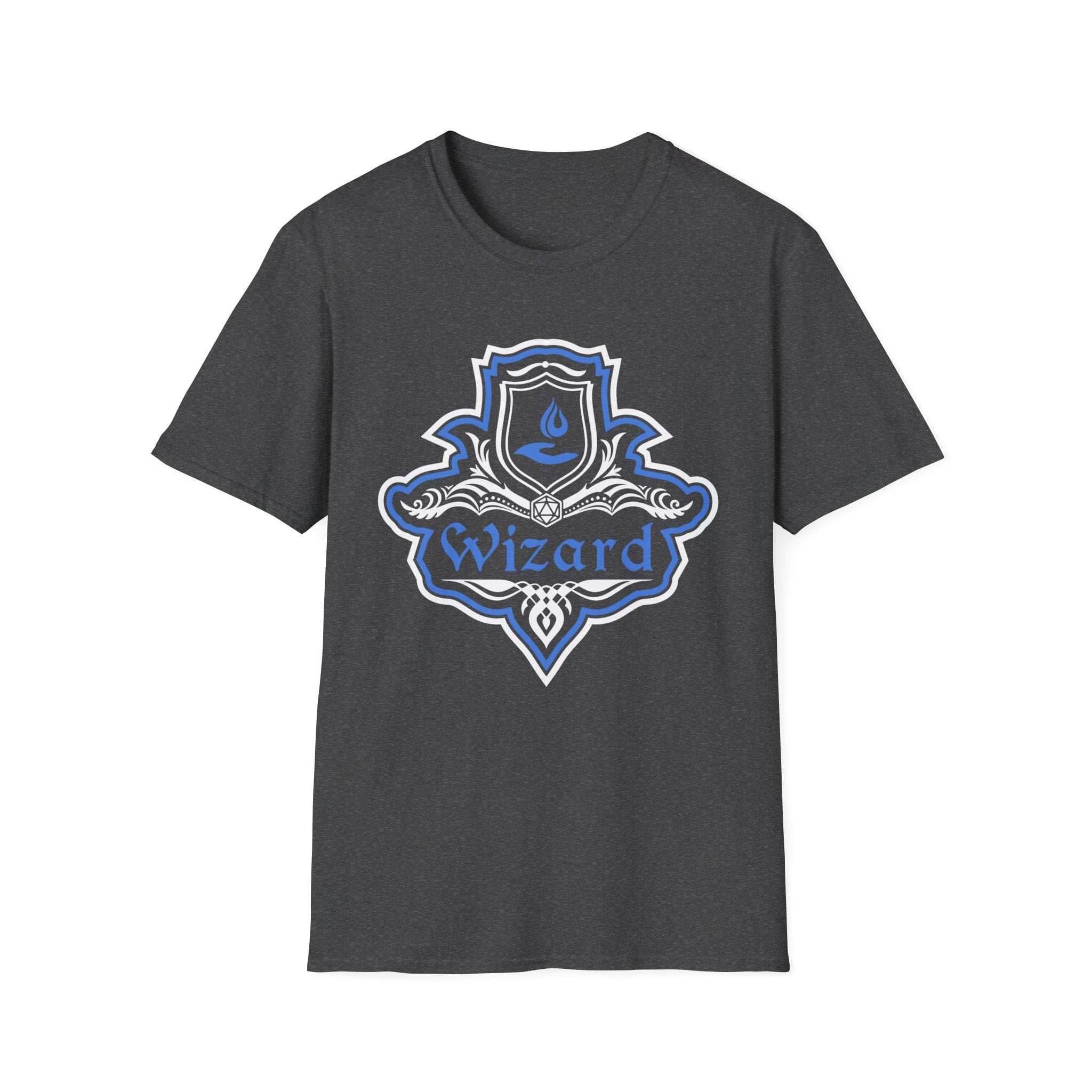 D&D Wizard Class Fancy Emblem T-Shirt - Dark Heather / S