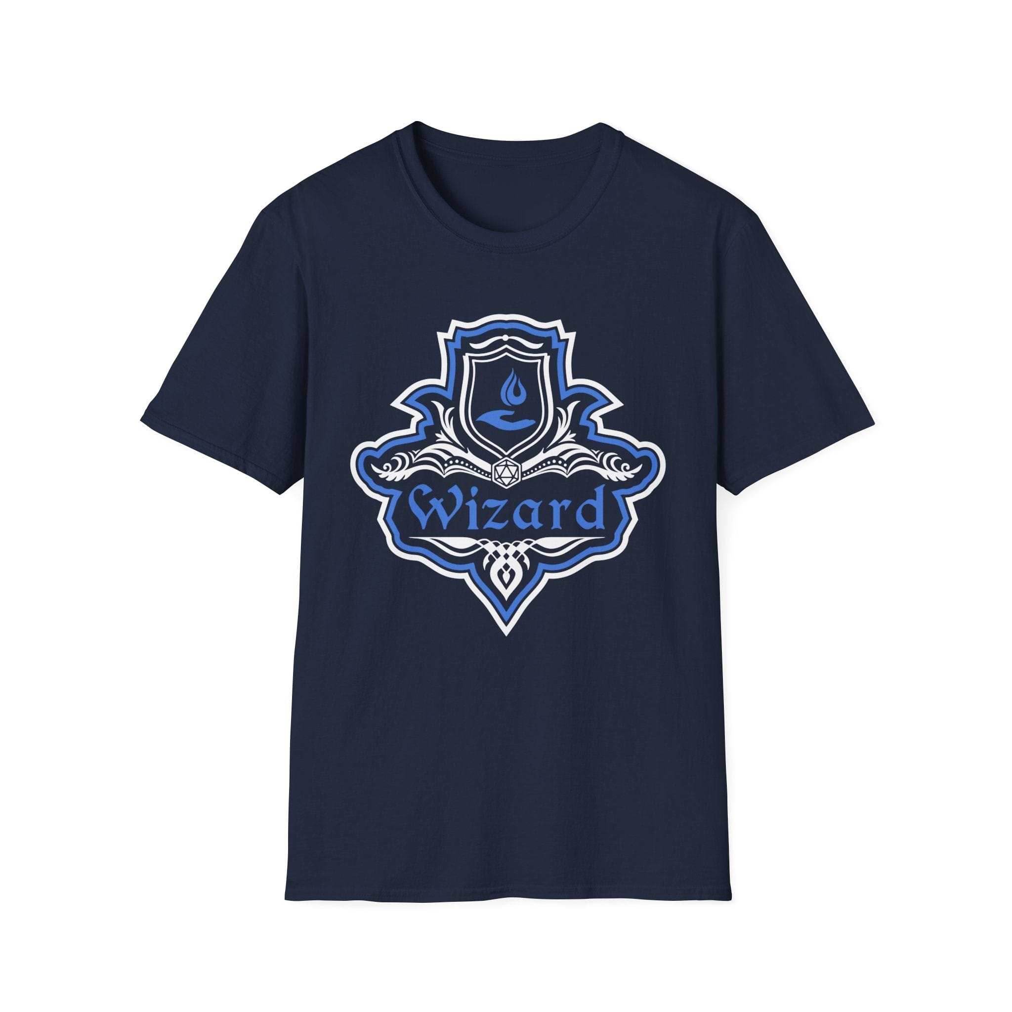 D&D Wizard Class Fancy Emblem T-Shirt - Navy / S
