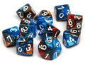 D10 Pack - Ten Count Pack of Cobalt and Copper Granite 10 Sided Dice - 