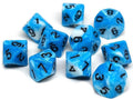 D10 Pack - Ten Count Pack of Cyan and White Swirl 10 Sided Dice - 