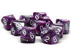D10 Pack - Ten Count Pack of Purple and Grey Granite 10 Sided Dice - 