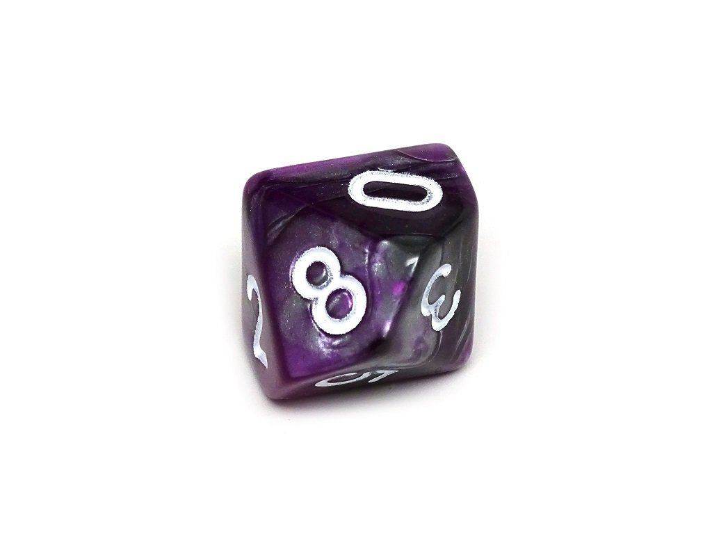 D10 Pack - Ten Count Pack of Purple and Grey Granite 10 Sided Dice - 