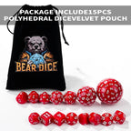 D100-15pcs Red Acrylic Polyhedron Dice Set