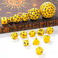 D100-15pcs Yellow Acrylic Polyhedron Dice Set