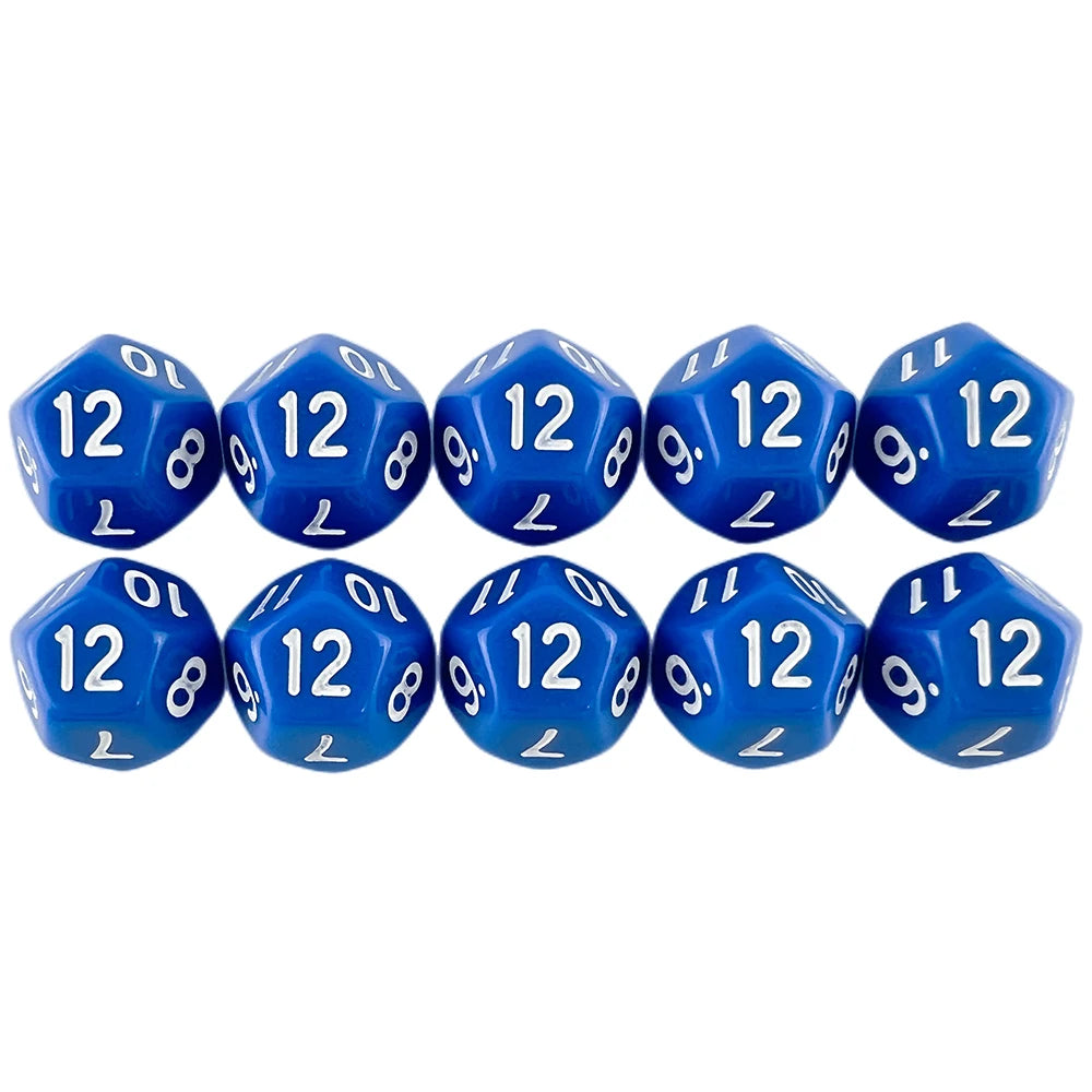 D12 Polyhedral Dice 17.7mm TRPG DND Digital Dice Game Set 12 Sides 10Pcs for Board Game