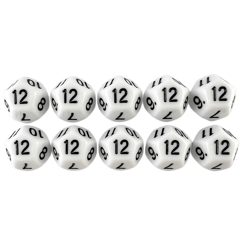 D12 Polyhedral Dice 17.7mm TRPG DND Digital Dice Game Set 12 Sides 10Pcs for Board Game