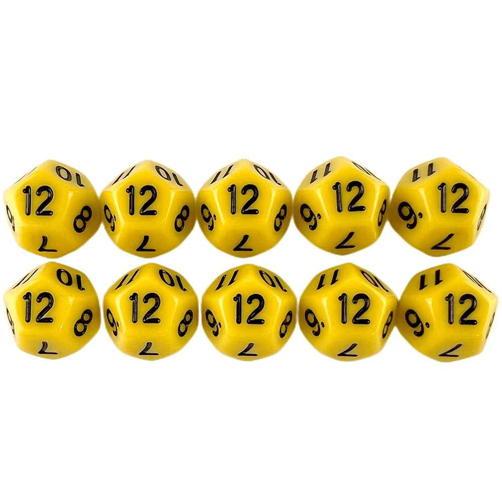 D12 Polyhedral Dice 17.7mm TRPG DND Digital Dice Game Set 12 Sides 10Pcs for Board Game