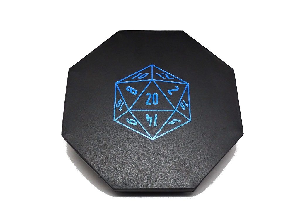 D20 Design Dice Tray With Dice Staging Area and Lid