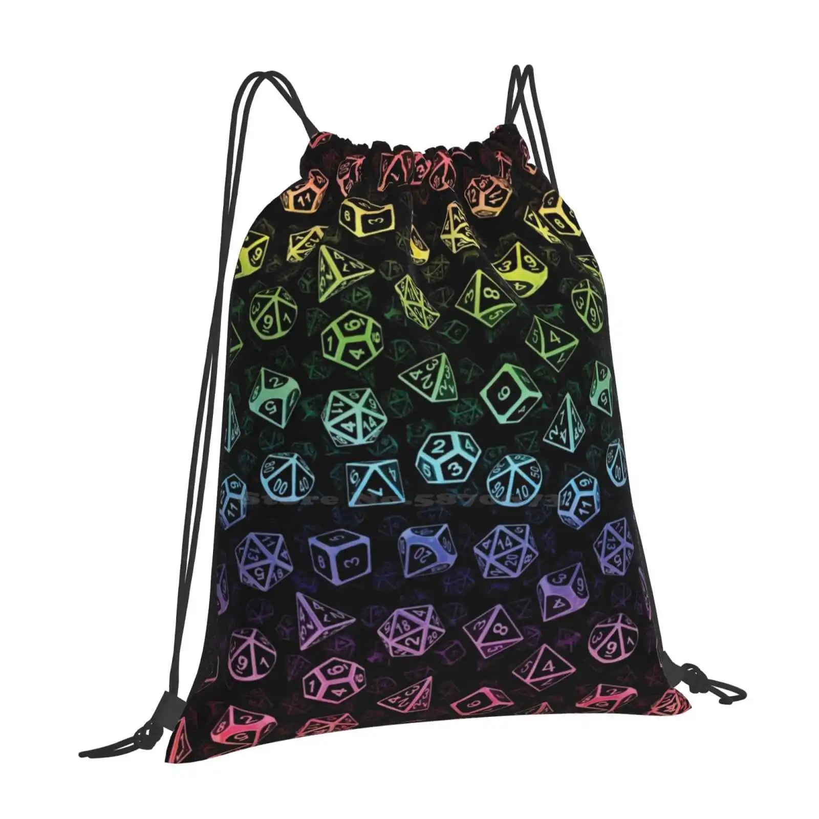 D20 Dice Set Pattern ( Rainbow ) Pattern Design Bagpack School Bags D20 Dnd And Dragons Pathfiner Starfinder Dice Set Nerd Geek