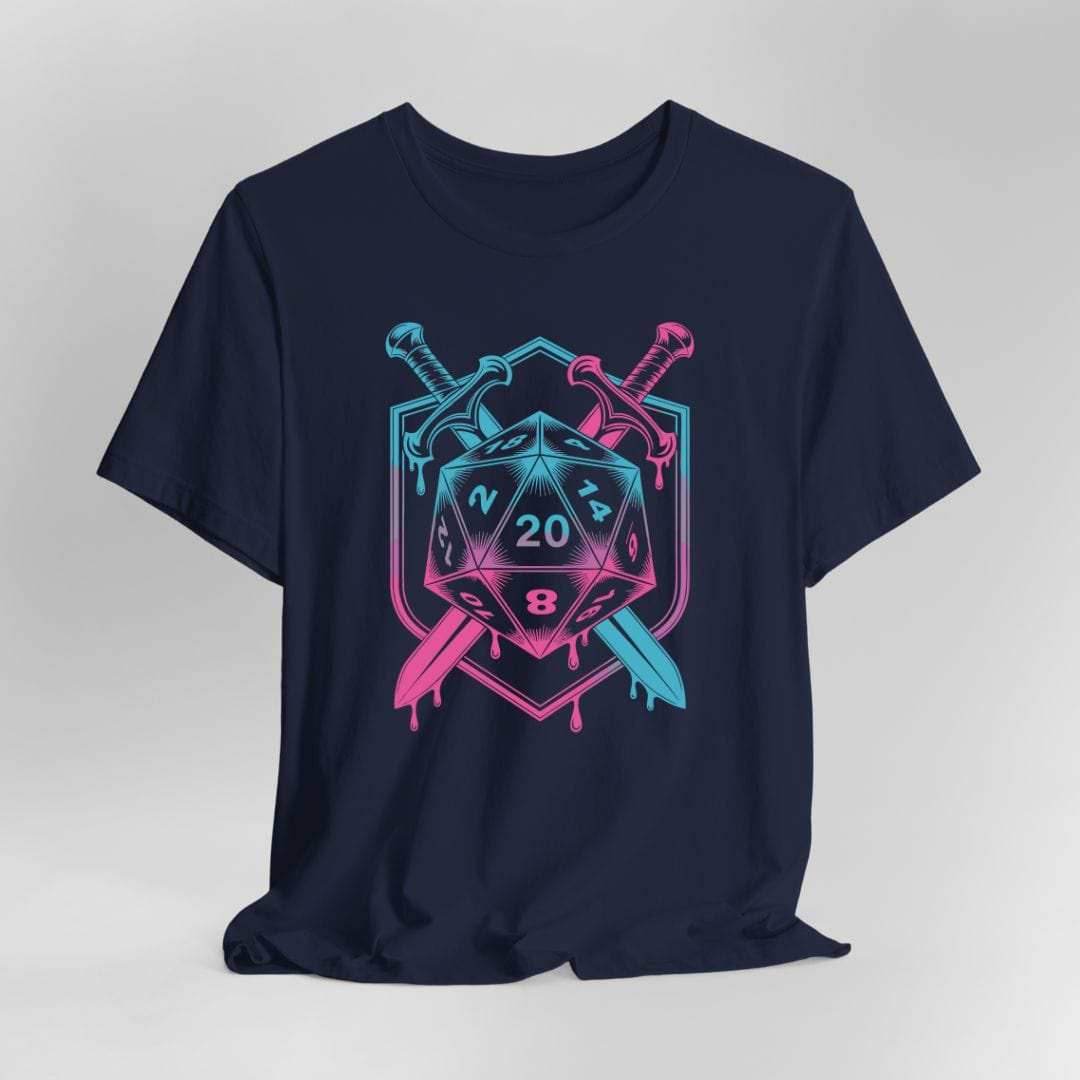 D20 Dice Sword Crest T-Shirt - Navy / S