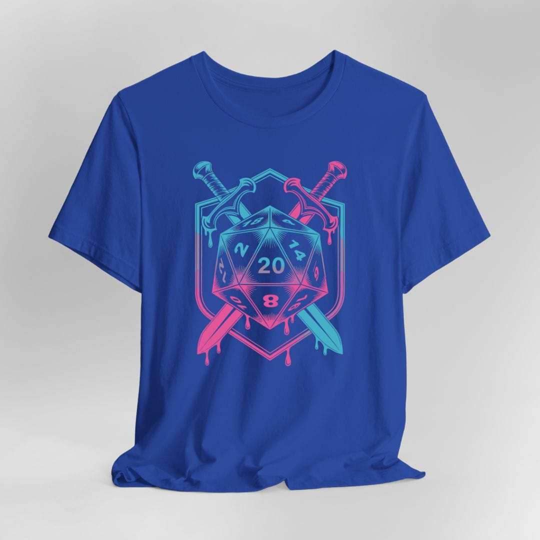 D20 Dice Sword Crest T-Shirt - Royal / S