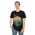 D20 Mountain Landscape T-Shirt - Black / S