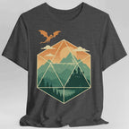 D20 Mountain Landscape T-Shirt - Dark Heather / S